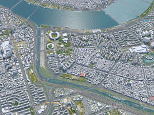 Gangnam District Downtown Seoul South korea 15km Modelo 3D