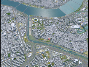Gangnam District Downtown Seoul South korea 15km Modelo 3D