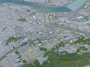 Gangnam District Downtown Seoul South korea 15km 3D Model