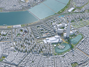 Gangnam District Downtown Seoul South korea 15km Modelo 3D
