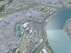 Gangnam District Downtown Seoul South korea 15km Modelo 3D