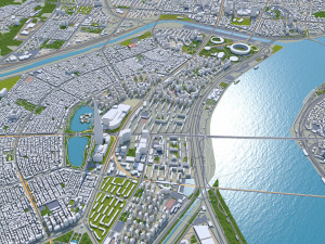 Gangnam District Downtown Seoul South korea 15km Modelo 3D