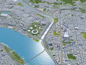Gangnam District Downtown Seoul South korea 15km Modelo 3D
