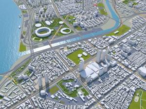 Gangnam District Downtown Seoul South korea 15km Modelo 3D