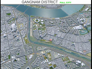 Distrito de Gangnam Centro de Seul Coreia do Sul 15 km Modelo 3D