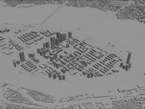Distrito de Yeouido Centro de Seul Coreia do Sul 15 km Modelo 3D