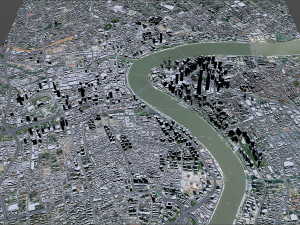 Shanghai Downtown city China 8km 3D Model