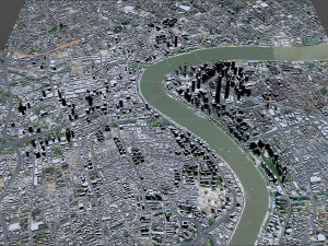 Shanghai Downtown city China 8km 3D Model