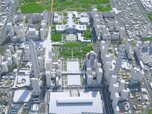 Shenzhen Downtown city China 8km 3D Model