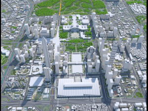 Shenzhen Downtown city China 8km Modelo 3D