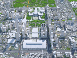 Shenzhen Downtown city China 8km Modelo 3D