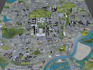 Shenzhen Downtown city China 8km Modelo 3D