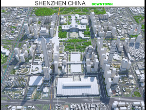 Shenzhen Downtown city China 8km 3Dモデル