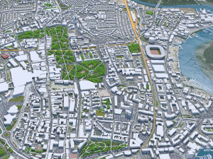 Southampton City Center Downtown England 8km 3D Model