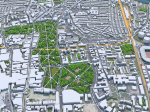 Southampton City Center Downtown England 8km 3D Model