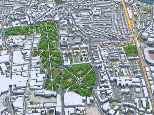 Southampton City Center Downtown England 8km 3D Model