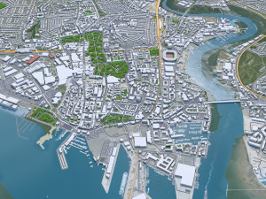 Southampton City Center Downtown England 8km 3D Model