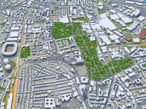 Southampton City Center Downtown England 8km 3D Model