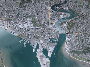 Southampton City Center Downtown England 8km 3D Model