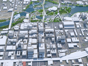 Spokane downtown city Washington USA 6km 3D Model