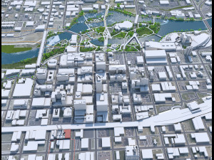 Spokane downtown city Washington USA 6km 3D Model