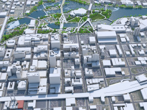 Spokane downtown city Washington USA 6km 3D Model