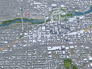Spokane downtown city Washington USA 6km 3D Model