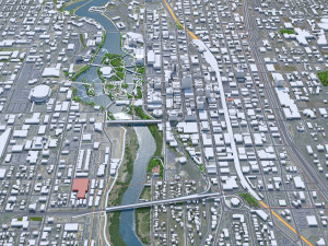 Spokane downtown city Washington USA 6km 3D Model