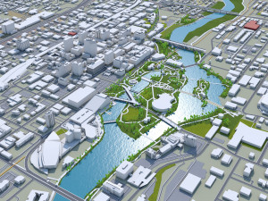 Spokane downtown city Washington USA 6km 3D Model