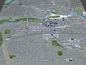 Spokane downtown city Washington USA 6km 3D Model