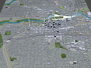 Spokane downtown city Washington USA 6km 3D Model