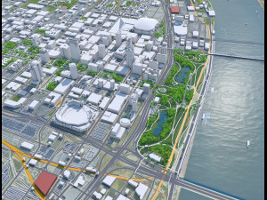 St Louis downtown city Missouri USA 8km Modello 3D