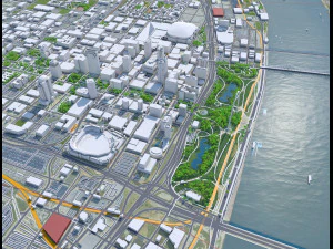 St Louis downtown city Missouri USA 8km 3D Model
