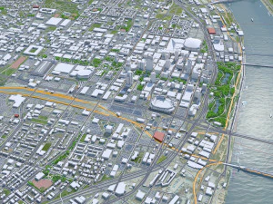 St Louis downtown city Missouri USA 8km 3D Model