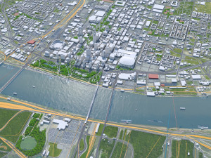 St Louis downtown city Missouri USA 8km Modello 3D