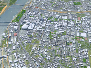 St Louis downtown city Missouri USA 8km 3D Model