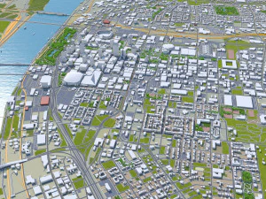 St Louis downtown city Missouri USA 8km 3D Model