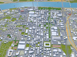 St Louis downtown city Missouri USA 8km Modello 3D