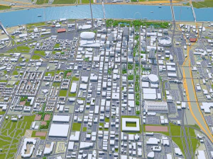 St Louis downtown city Missouri USA 8km 3D Model