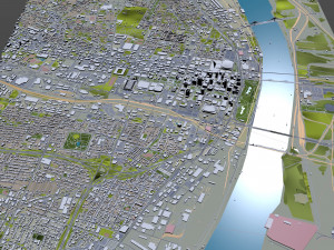St Louis downtown city Missouri USA 8km Modello 3D