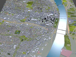 St Louis downtown city Missouri USA 8km 3D Model
