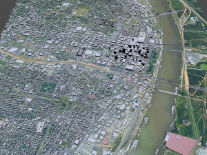 St Louis downtown city Missouri USA 8km 3D Model