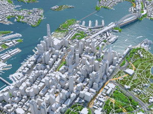 Sydney Downtown city Australia 8km 3Dモデル