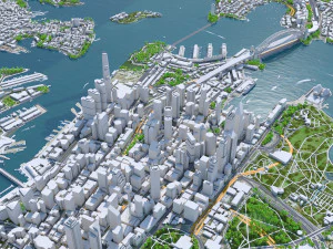 Sydney Downtown city Australia 8km 3D Model