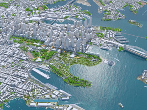 Sydney Downtown city Australia 8km 3Dモデル