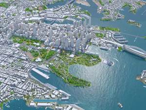 Sydney Downtown city Australia 8km 3D Model