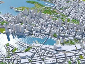 Sydney Downtown city Australia 8km 3D Model
