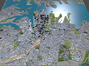 Sydney Downtown city Australia 8km 3D Model