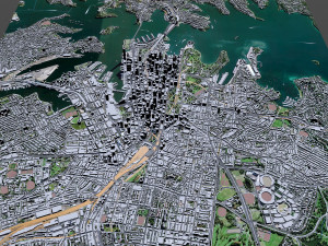 Sydney Downtown city Australia 8km 3Dモデル