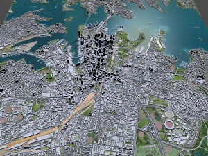 Sydney Downtown city Australia 8km 3D Model